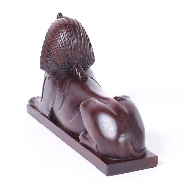 Carved Wood Sphinx Chairish