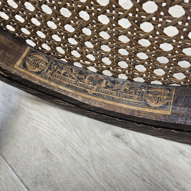 Art Nouveau Austrian Wicker Chair from Jakob & Josef Kohn, 1890s, in Very Good conditions. Designed 1890 to 1919 This...