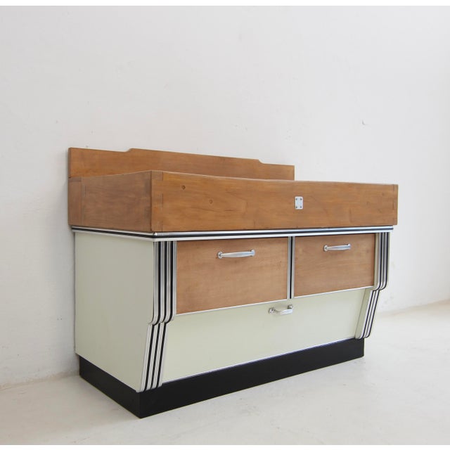 Mid-Century Modern Mid-Century Modern Art Deco Streamlined Butcher's Block, 1930s For Sale - Image 3 of 18