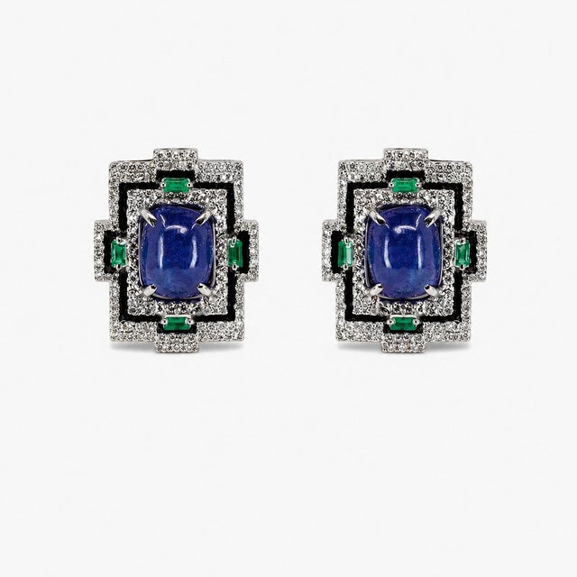 Contemporary Sapphire Bead Tassle Earrings, A Pair For Sale - Image 3 of 4