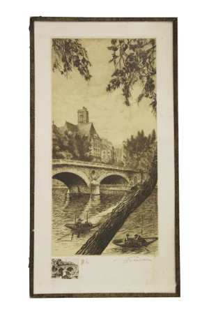 Aime Edmond Dallemagne Etching of Saint-Gervais