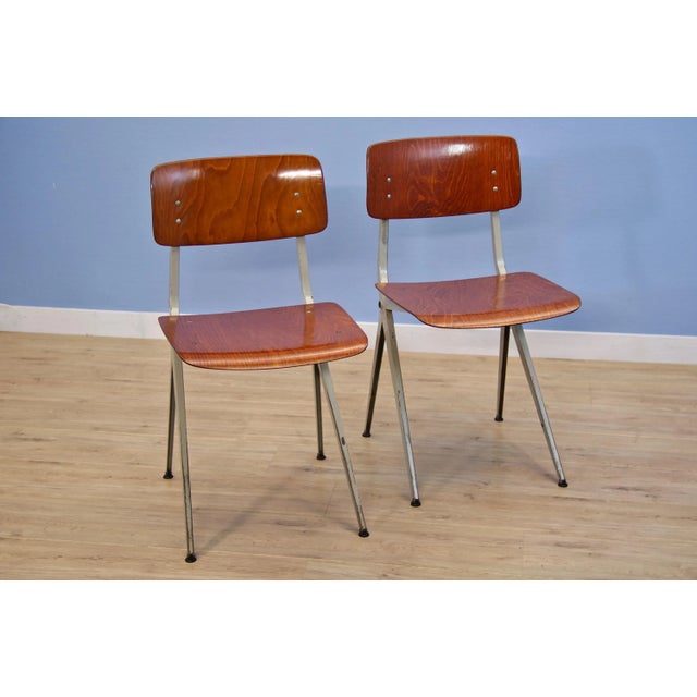 Wood Set of Dutch Teak Plywood Dining Chairs from Marko, 1960s For Sale - Image 7 of 7