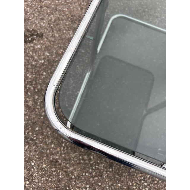 Serving Bar Cart in Chrome and Smoked Glass, 1970s For Sale - Image 13 of 14