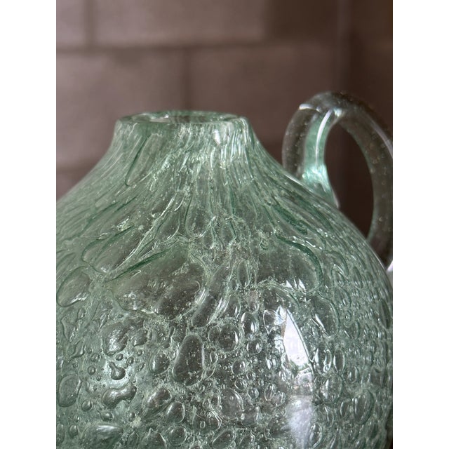 1940s Ture Berglund Glass Jug Vase With Handle, Sweden, Unmarked For Sale - Image 4 of 6