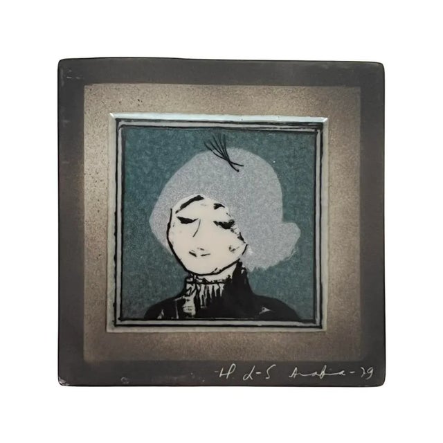 Vintage 1979 Arabia Wall Tile Decorative Plate Signed by Helja Liukko-Sundström, Made in Finland For Sale - Image 9 of 9