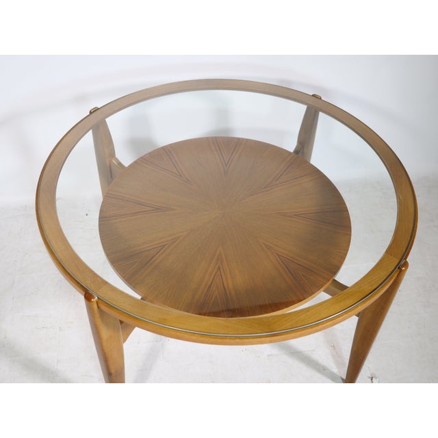 Wood Mid-Century Coffee Table in Walnut and Glass by Wilhelm Renz, 1960s For Sale - Image 7 of 9