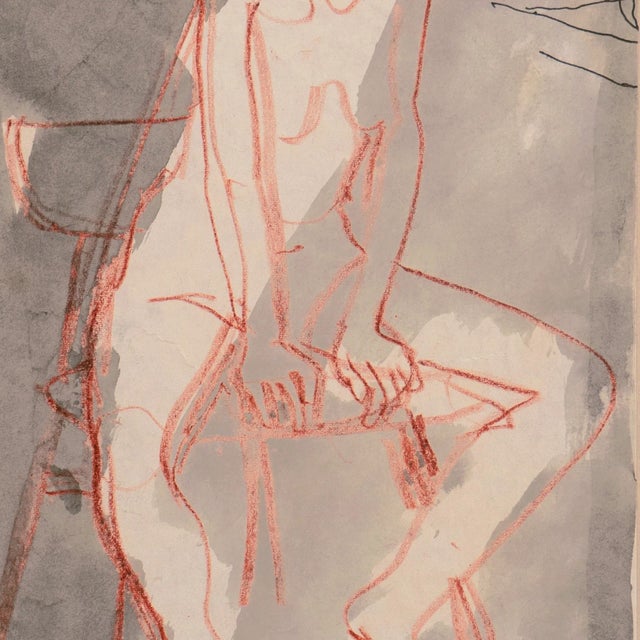 Modern 'Seated Woman' by Janet Ament De La Roche, Académie De La Grande Chaumière, Museum of Modern Art, San Francisco Art Association For Sale - Image 3 of 7