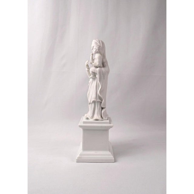 Ceramic, Porcelain and Bisque Virgin Mary and Child, 19th Century For Sale - Image 4 of 13