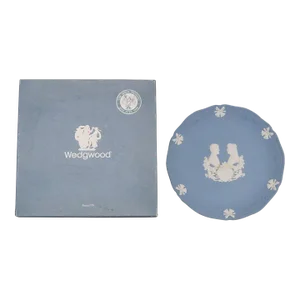 Wedgwood England Jasperware Blue Royal Wedding 1986 Plate in Box