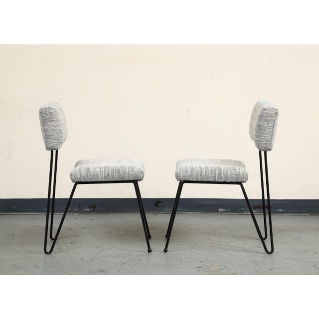 Gray Pair of Midcentury Modern Case Study Iron Chairs With Cowtan Performance Fabric For Sale - Image 8 of 10
