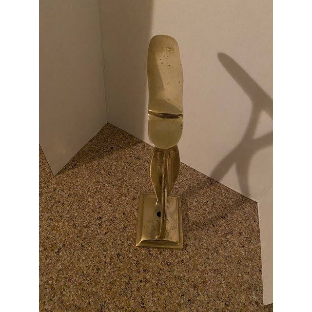 20th C. Mid-Century Modern Sculptural Solid Brass Shoe Shine Stand Footrest For Sale In Portland, OR - Image 6 of 10