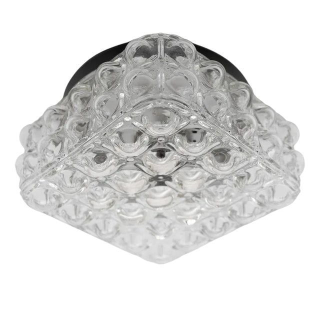 Clear Bubble Glass Flush Mount Lamp by Helena Tynell, Germany, 1960s For Sale