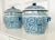 Pair of Blue & White Porcelain Chinese Rice Pots. Each with tapering form and floral and scrolling vine decoration....