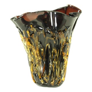 Large Murano Glass Vase by Enrico Cammozzo, 1990s For Sale