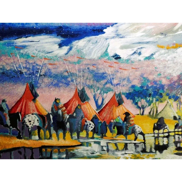 Earl Biss "Red Lodge" Serigraph on Paper Custom Framed Hand Signed Make an Offer For Sale - Image 4 of 6