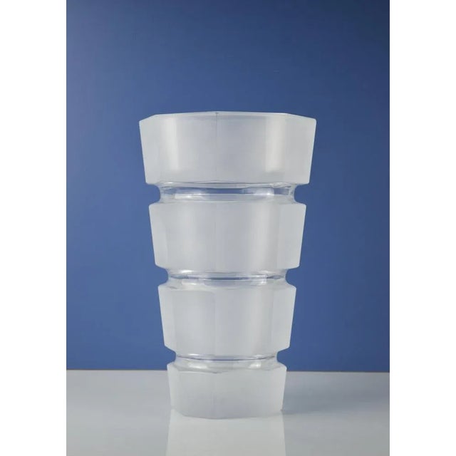 Large Modernist Crystal Vase For Sale - Image 10 of 10