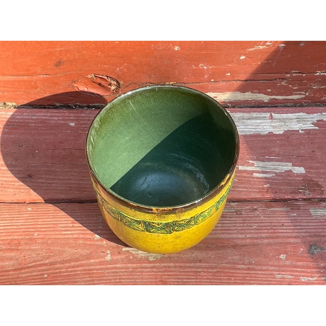 Mid-Century Modern Mid-Century Italian Chartreuse "Foglia" Planter Attributed to Massimo Baldelli For Sale - Image 3 of 7