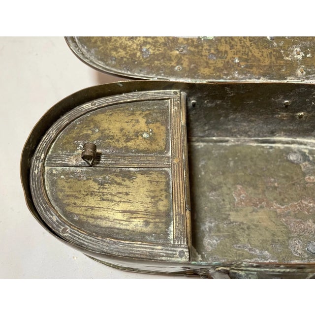 Rare Antique Handmade 18th Century Forged Brass Wrought Iron Spice Betel Box For Sale - Image 13 of 14
