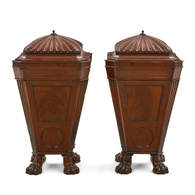 19th Century Pair of Mahogany William IV Cutlery Urns, Ca 1835 For Sale - Image 4 of 4