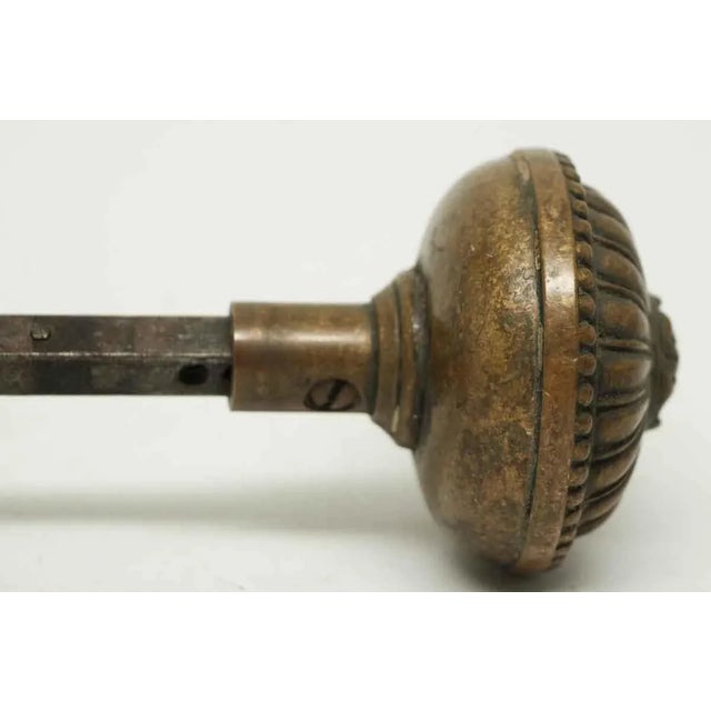 Early 20th Century Mid 20th Century Floral Greek Bronze Entry Door Knobs For Sale - Image 5 of 6