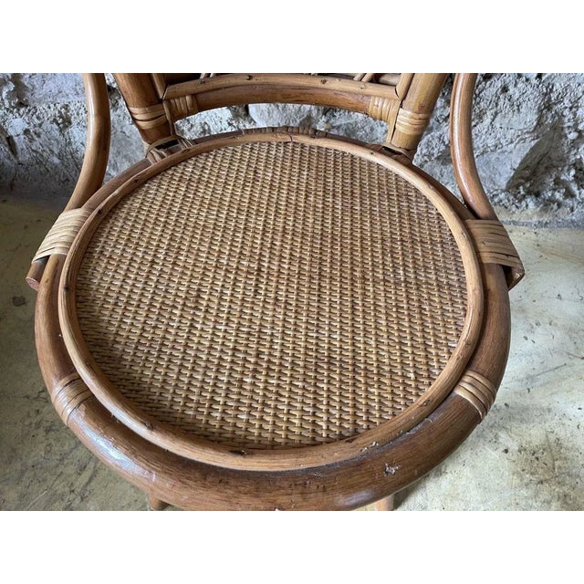 Wicker Table and Chairs, 1970s, Set of 3 For Sale - Image 11 of 18