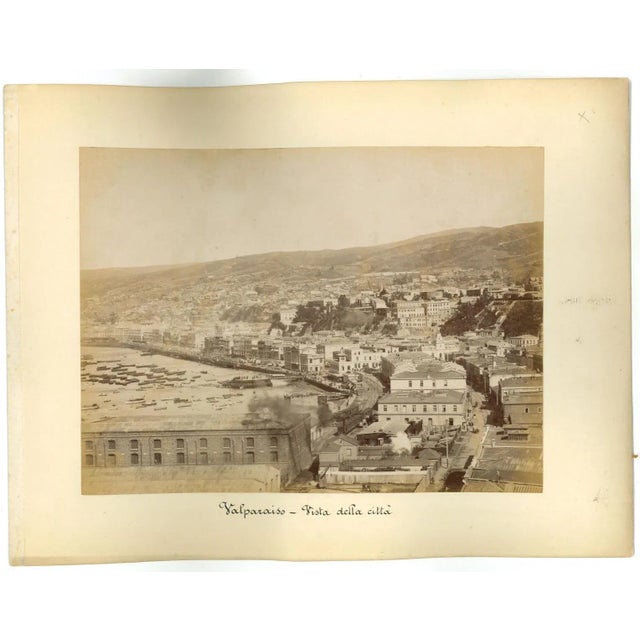 Unknown, Ancient View of Valparaiso Chile, Original Vintage Photo, 1880s For Sale - Image 3 of 3