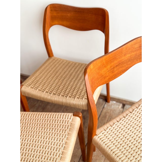 Beige Mid-Century Model 71 Dining Chairs by Niels O. Møller for J.L. Mollers, 1951, Set of 8 For Sale - Image 8 of 16