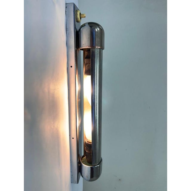 Bauhaus Chrome Wall Lamp, Former Czechoslovakia, 1930s For Sale - Image 4 of 9