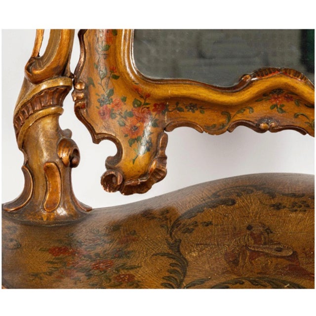 This a very decorative Venetian Table of Vanity Mirror that is beautifully carved and decorated in the Italian Rococo...