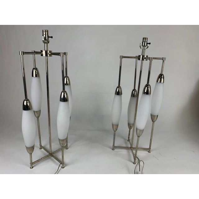 Mid 20th Century Murano Mirrored Globe Large Lamps - A Pair For Sale - Image 10 of 12