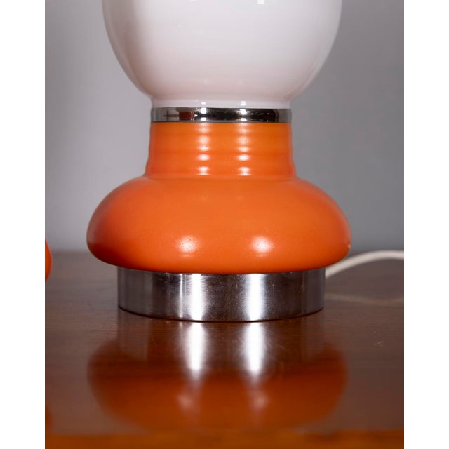 Vintage Italian Glass Table Lamps, 1970s, Set of 2 For Sale - Image 9 of 10