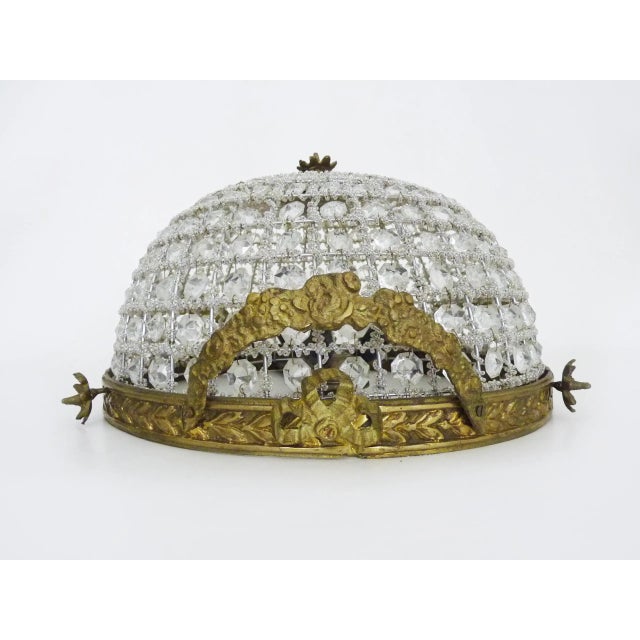 Empire Style Bronze Ceiling Light with Glass Pendants, 1980s For Sale - Image 6 of 10