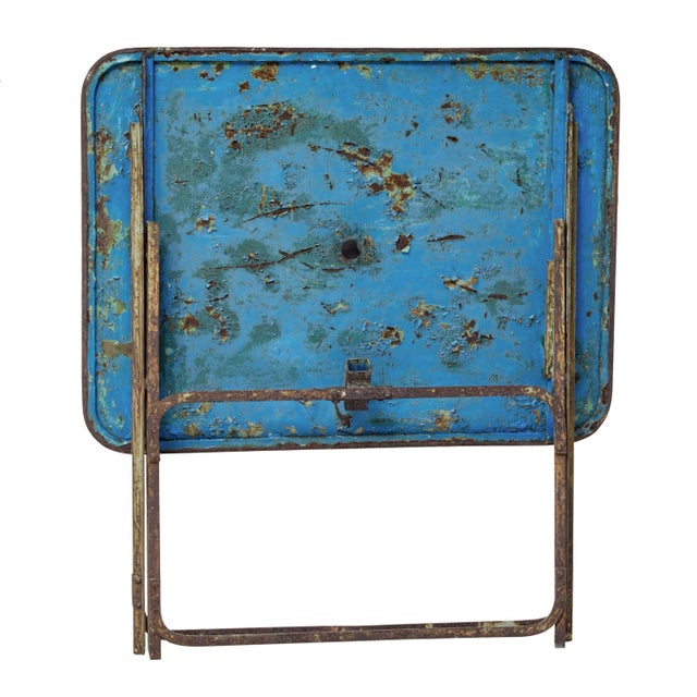 Early 20th Century French Folding Metal Garden Table, 1920 For Sale - Image 3 of 6