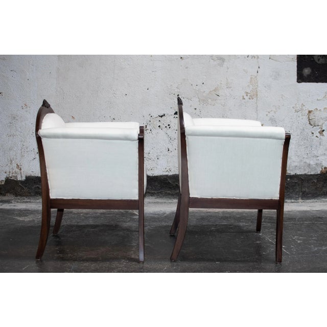 1920s Pair of Swedish Grace Arm Chairs - Com Ready For Sale - Image 5 of 5