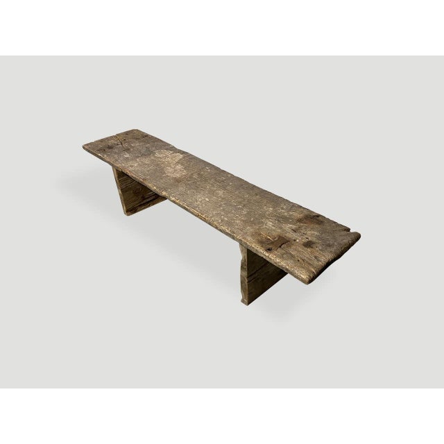 Andrianna Shamaris Coffee Table or Bench Made from Antique Teak Wood For Sale - Image 4 of 5