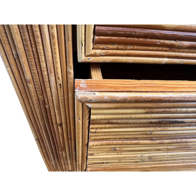 Mid 20th Century Pencil Reed Rattan Crespi Style High Chest Dresser For Sale - Image 17 of 18