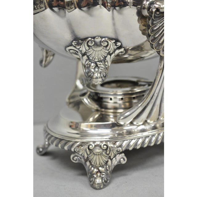 Metal Antique Victorian Silver Plated Gorham 01180 Tilting Teapot Coffee Pot on Stand For Sale - Image 7 of 18