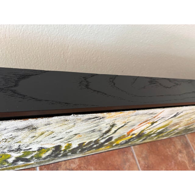 Wood Purvis Young Painting on Wood, Framed For Sale - Image 7 of 10