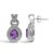 Haus of Brilliance Sterling Silver Pear Cut Amethyst and Diamond Accent Teardrop Stud Earrings, Pair For Sale - Image 4 of 4