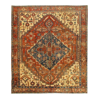 Pasargad DC Rust Color Antique Serapi Rug For Sale