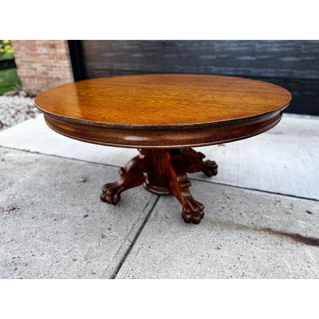 Antique Late 19th Century Tiger Wood Dining Table Claw Feet Chairish