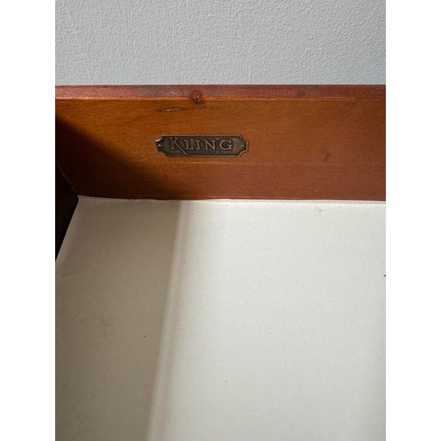 American Vintage Kling Mahogany-Toned Chest With Ornate Brass Hardware For Sale - Image 3 of 3