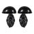 Late 20th Century Pair of Black Metal Art Deco-Style Dome Hat & Coat Wall Hooks For Sale