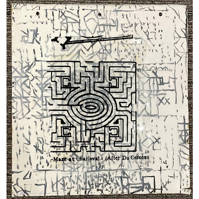 Double sided mixed media painting with collage on vellum by Atlanta artist Adrienne Anderson (1949-2020). Signed lower...