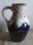 German Ceramic Vase in the Fat Lava Style in Blue with Beige Lava Glaze, 1960s For Sale - Image 4 of 4