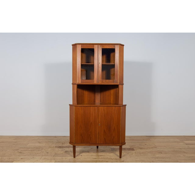 Mid-Century Modern Mid-Century Modern Teak Corner Cabinet, Denmark, 1960s For Sale - Image 3 of 18