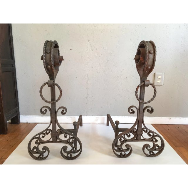 Mid 19th Century 19th C. French Iron Andirons - A Pair For Sale - Image 5 of 5