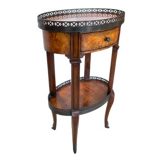 1990s Theodore Alexander Burl Accent Table For Sale