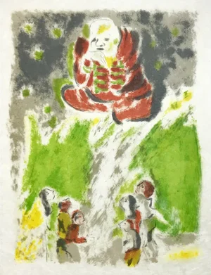 1962 Jules Cavailles Original Lithograph, Untitled 12