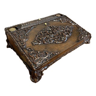 Napoleon III Carved Wooden Travel Writing Desk For Sale